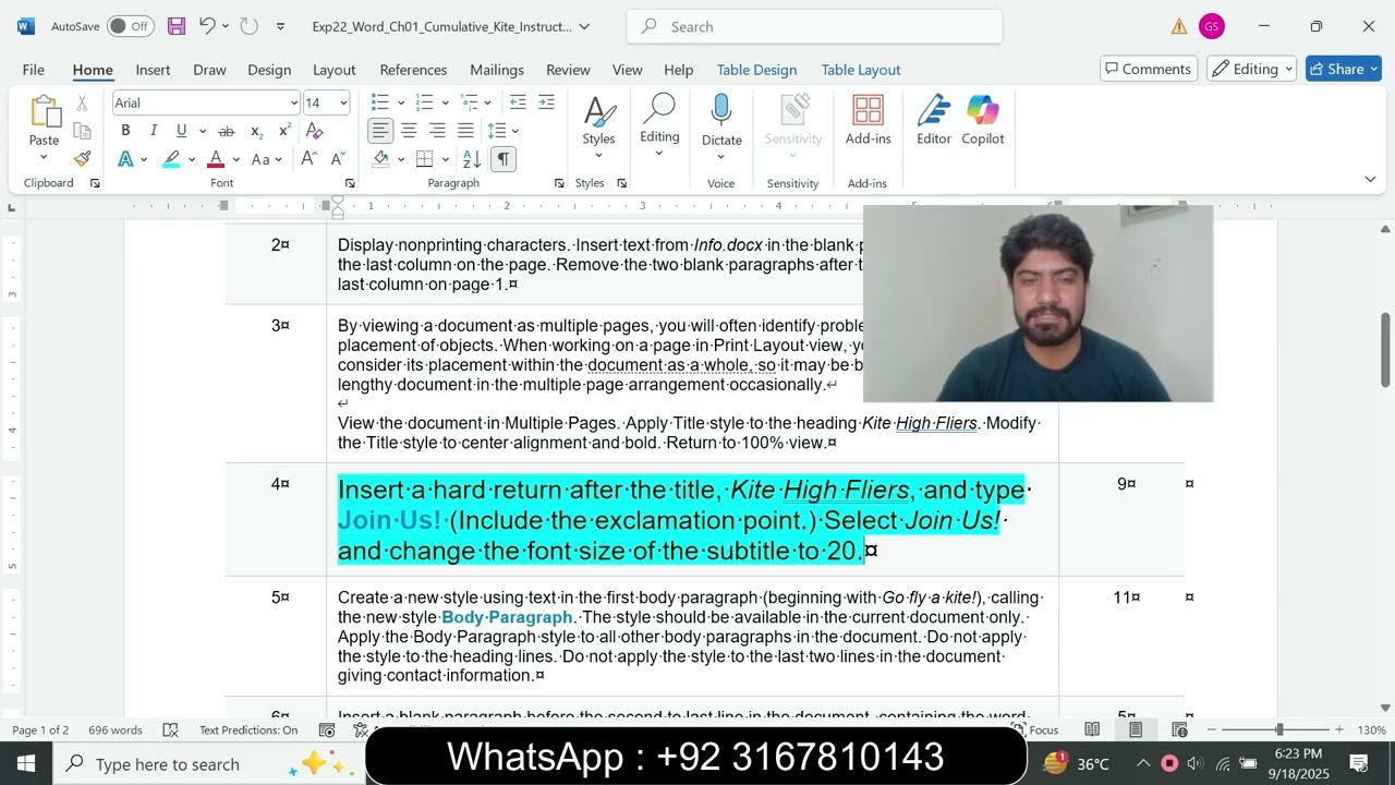 Exp22_Word_Ch01_Cumulative_Kite | Word Chapter 1 Cumulative - Kite | Exp22 Word Ch01 Cumulative Kite