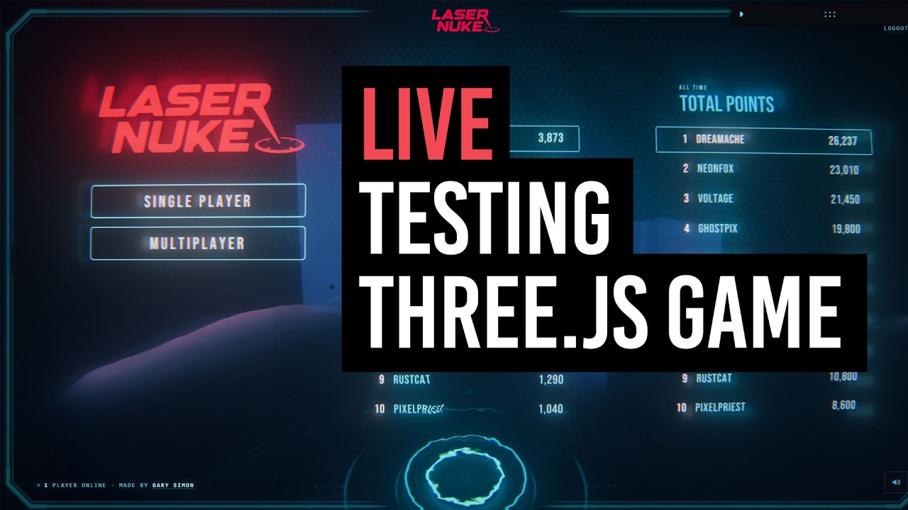 Live Testing my Three.js Game - LaserNuke (Come play)