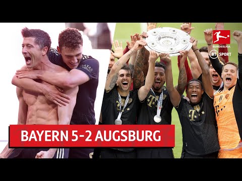 Bayern Munich vs Augsburg (5-2) | Lewandowski breaks goalscoring record! | Bundesliga highlights