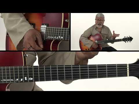 Jazz Comping Guitar Lesson - Medium Up Minor Blues C - Breakdown - Fareed Haque