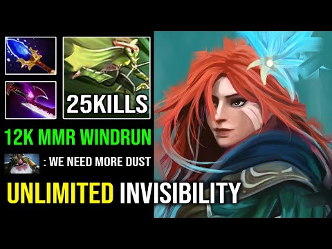 NEW 12K MMR WINDRANGER Unlimited Invisibility 100% Overpower Silver Edge + Scepter Dota 2