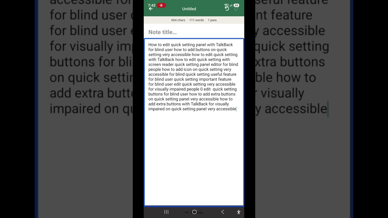 edit quick setting add new buttons on quick setting panel very accessible for blind new shortcuts