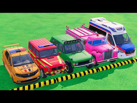 TRANSPORTING DACIA POLICE CARS, FIRE DEPARTMENT, AMBULANCE VEHICLES WITH TRUCKS ! FS 22 #45