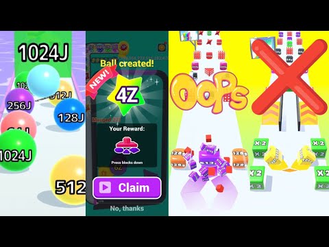 Bounce Merge 3D 4Z vs Ball Run 2048 vs Jelly Run 2048 🔥 Ultimate Satisfying Merge Challenge!