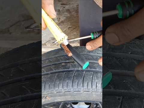 Tubeless filat tyre puncher repair 🔥