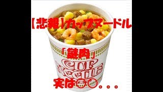 【悲報】カップヌードル 「謎肉」 実は○○だった。。。　正体ついに判明！！