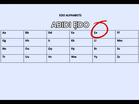 ABIDI ẸDO [EDO ALPHABETS]