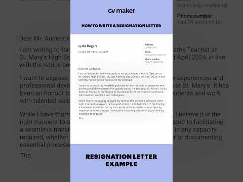 Resignation Letter - Heartwarming