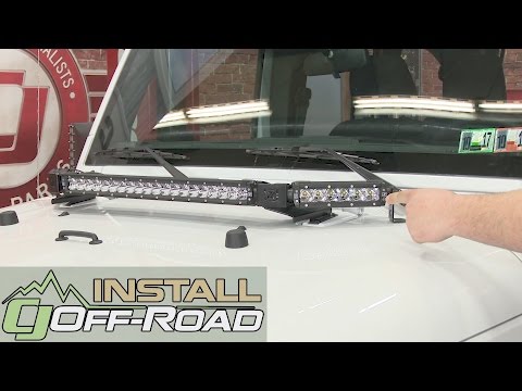 Jeep Wrangler JK ZROADZ Hood Hinge LED Bracket One 20" LED Bar/Two 6" LED Bars 07-18 Installation