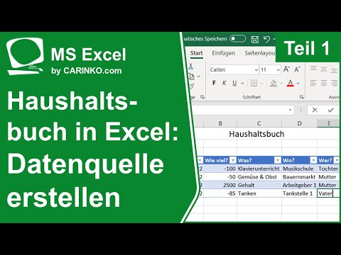 Household budgeting in MS Excel: Part 1 Creating a data source - carinko.com