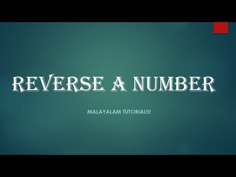 Reverse A Number Java Programming Language Malayalam Tutorial