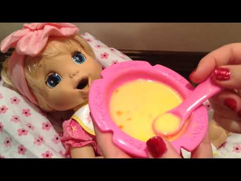 Beatrix eats Banana Baby Alive Doll Food Packet that Zoe Made Video