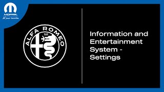 Alfa Romeo Information and Entertainment System - Settings