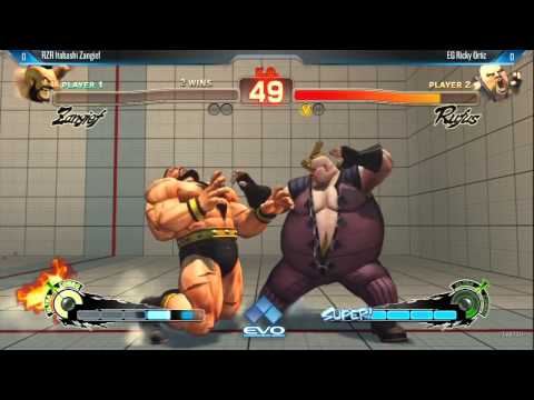 Itabashi Zangief (Zangief / T Hawk) vs Ricky Ortiz (Rufus) - Evo 2014 USF4