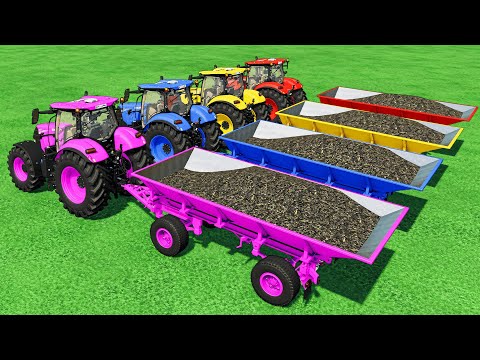 Colorful CASE Tractors in Action! Sunflowers Load & Transport to Garage | Farming Simulator 22