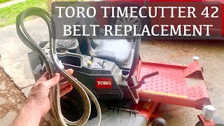 Toro TimeCutter 42 Zero Turn Deck Belt Replacement [NO JACK NEEDED]