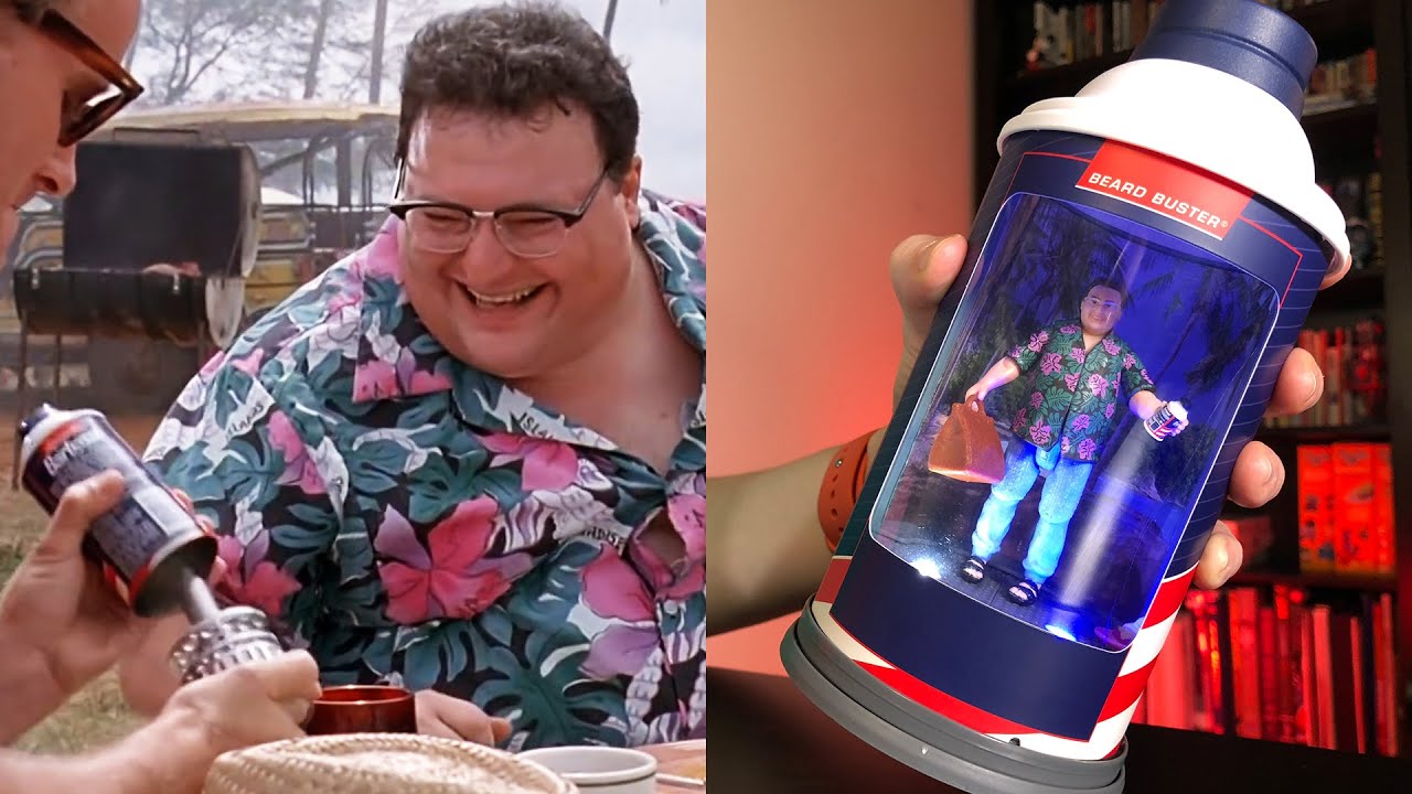 Unboxing Jurassic Park’s talking shaving cream can (with tiny Dennis Nedry inside)