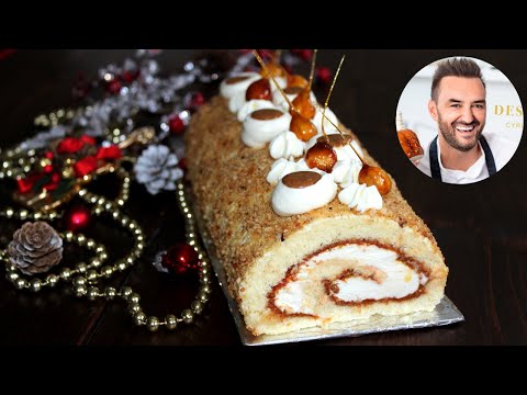 Bûche citron praliné noisette façon Cyril Lignac