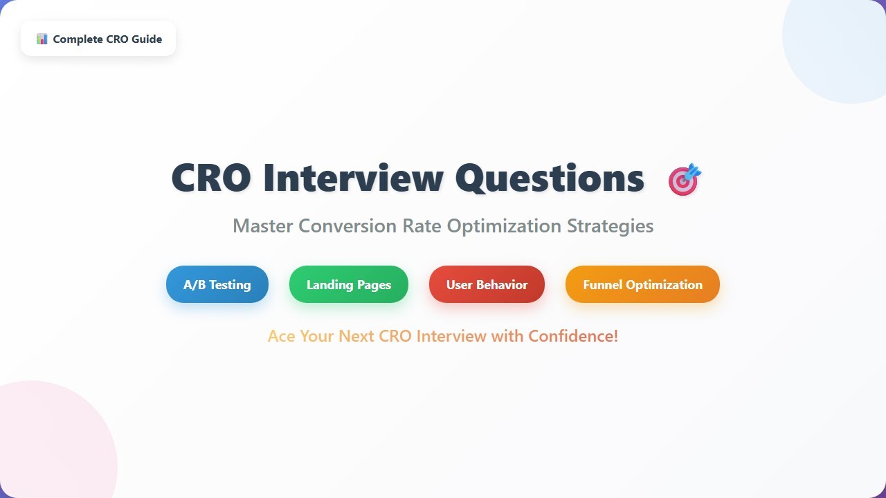 CRO Interview Questions & Conversion Rate Optimization Strategies - A/B Testing Guide