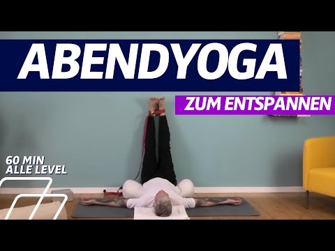 ⏰ 60:00 Minuten Yoga für den Abend | Länger gehaltene Entspannungs-Haltungen | Abendyoga