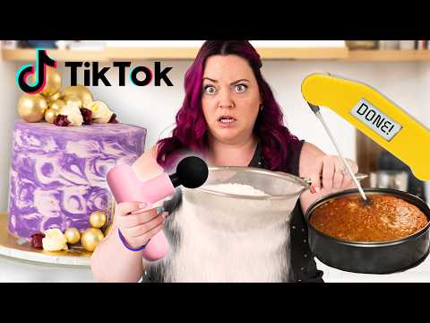 ONLY using TikTok Hacks to decorate an ENTIRE CAKE! Ep 3