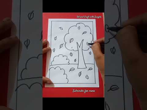 autumn 🍂 season drawing#very easy#art and Craft with Sangita#viralshorts