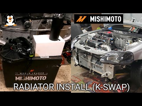 K20 AWD CIVIC BUILD MISHIMOTO RADIATOR INSTALL (K-SWAP)