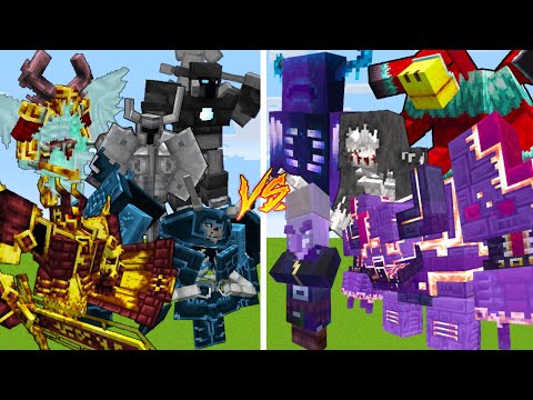 5 Strong Bosses VS 5 Strong Bosses #4 / Minecraft Mob Battle