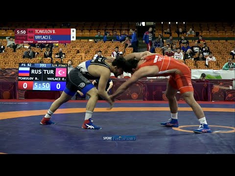 1/4 FS - 92 kg: B. TCAKULOV (RUS) v. E. YAYLACI (TUR)