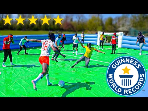 WORLD'S BIGGEST SLIP 'N' SLIDE FOOTBALL MATCH EVER!! ⚽️????