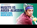 Lorenzo Musetti vs Felix-Auger-Aliassime Match Highlights | Barcelona 2021