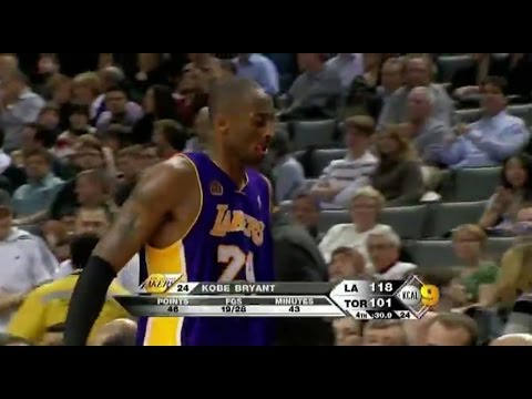 2008.02.01 Kobe Bryant Full Highlights At Raptors 46pts，FGS28/19！(8Show Dunk)