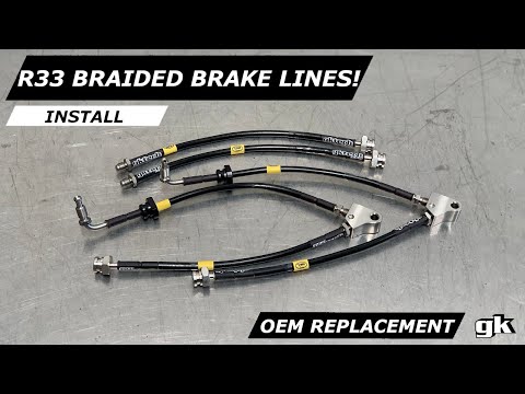 Gktech R33 GTS T Braided Brake Lines - Install