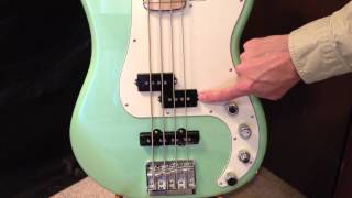 Video thumbnail for About The Basses- 2012 Seafoam Pearl Fender FSR Deluxe Precision Bass Special by Brad Dietz Music