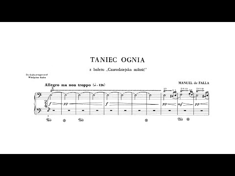 Falla: Ritual Fire Dance from "El amor brujo" for Piano (with Score)