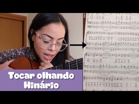 TOCAR HINO OLHANDO HINÁRIO/ PARTITURA DA CCB - Aula de violão 25 | Deborah Rosa
