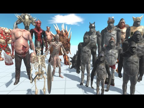 Infernals team VS Mutant Primates team - ARBS (Animal Revolt Battle Simulator)