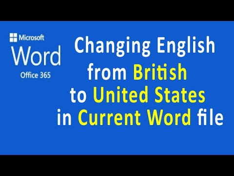How to change language in current open file from Britain to United States