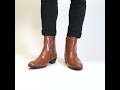 CLUB CUBANO EMMANUEL Mens Leather Cuban Heel Boots Cognac | Shuperb™