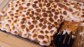 Sweet Potato Casserole with Marshmallows, Fluff AND Cinnamon Streusel!