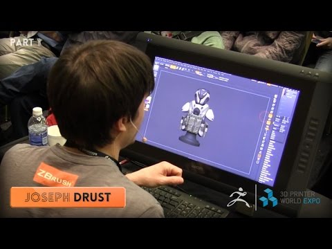 ZBrush 3D Printer World Expo Demonstration with Joseph Drust Part 1