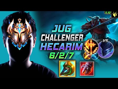 Challenger Hecarim Jungle vs Nocturne - 챌린저 장인 정글 헤카림 템트리 룬 신파자 정복자 ヘカリム Гекарим - LOL KR 11.10