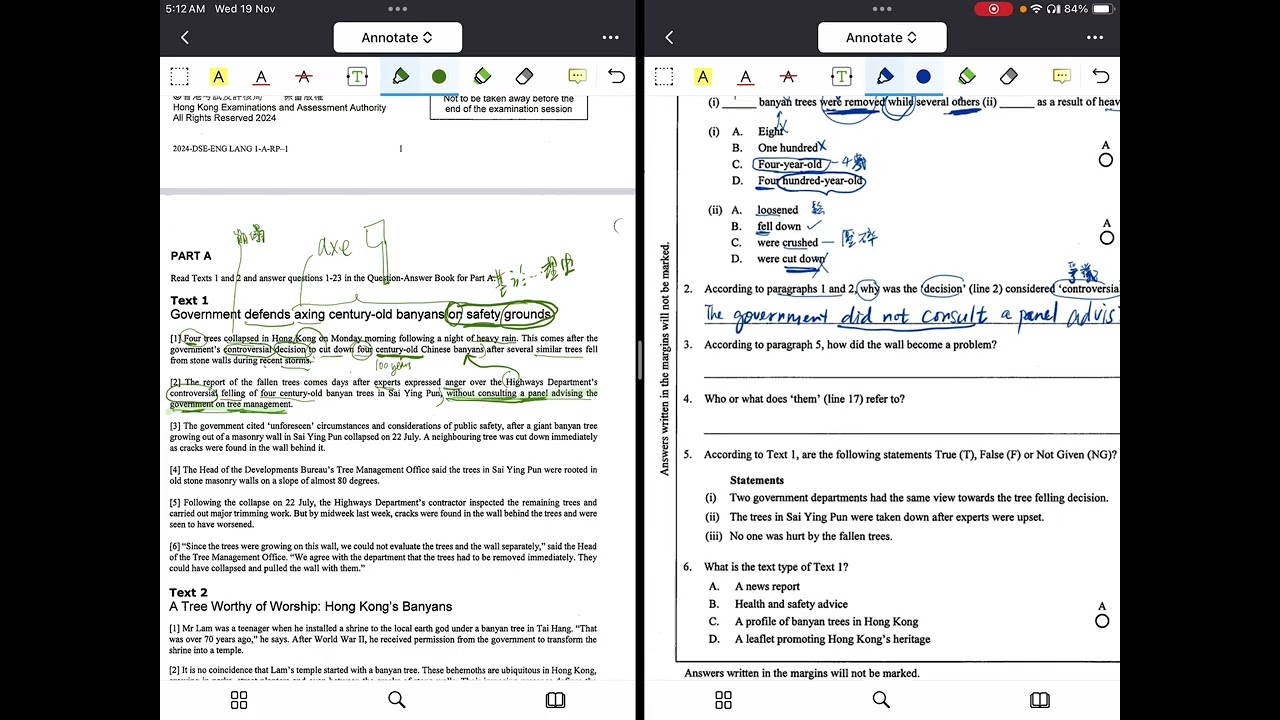 2024 HKDSE Paper 1A Text 1 explanation