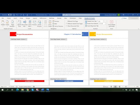 How to Add Different Headers and Footers in a Word Document | Different Headers on Different Pages