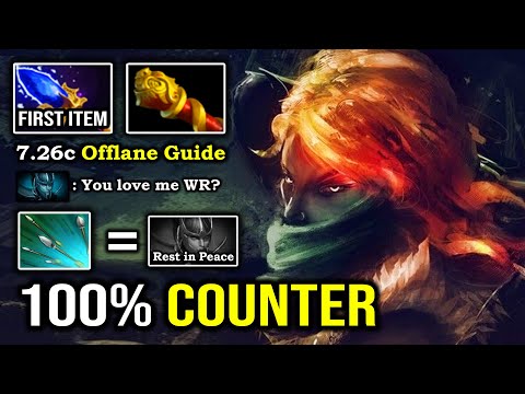 HOW TO OFFLANE & 100% DELETE PA with First Item MKB Windranger Crazy Raining Arrow IMBA Guide DotA 2