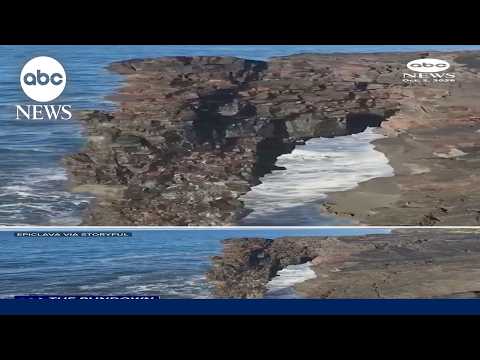 Hawaii landmark crumbles into Pacific