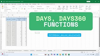 Excel DAYS & DAYS360 Function Tutorial – What's the Difference