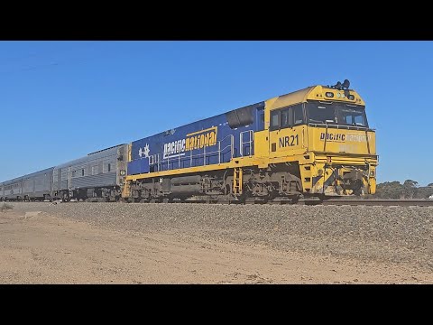 6MA8 JBRE The Overland (NR21, 10V), Melbourne to Adelaide, 1335, 9/5/25, Dimboola West VIC