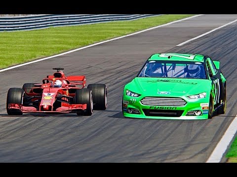 Ferrari F1 2018 vs NASCAR Ford - Monza