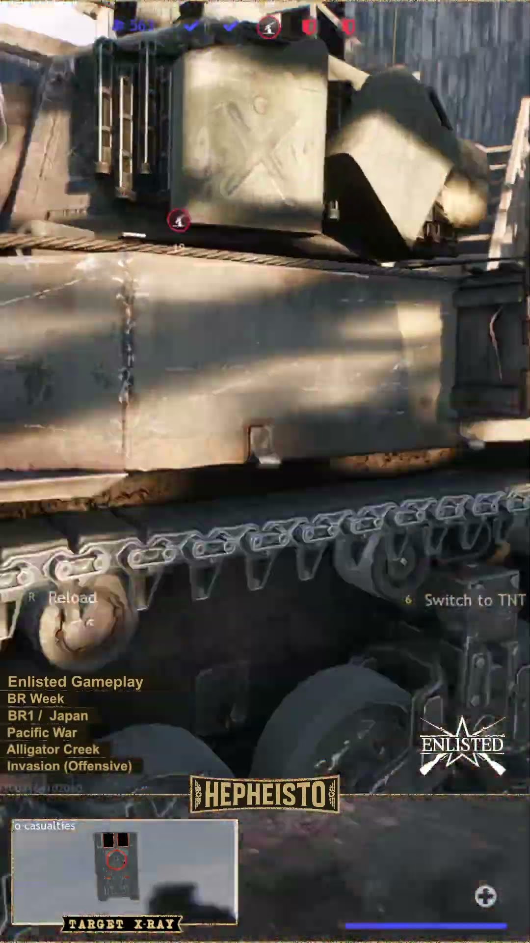 Rifleman eliminates Tank M5A1 "Rhino" with TNT Charge